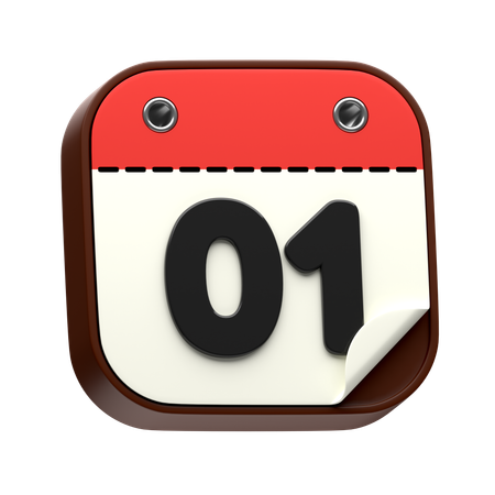 Calendar Date 01  3D Icon