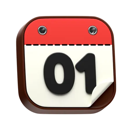 Calendar Date 01  3D Icon