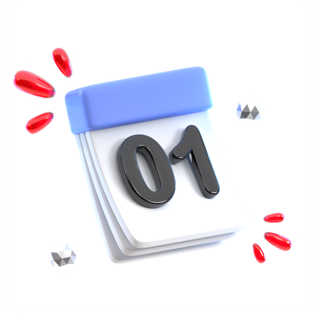 Calendar Date 01  3D Icon