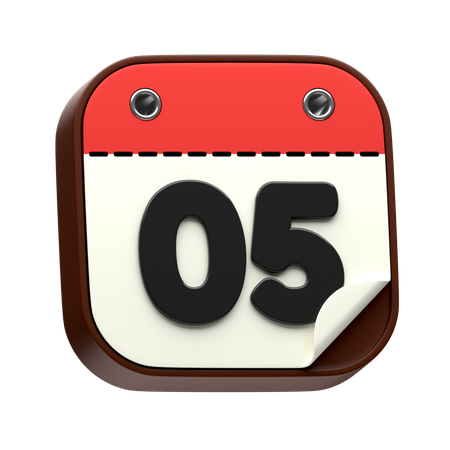 Calendar Date 05  3D Icon