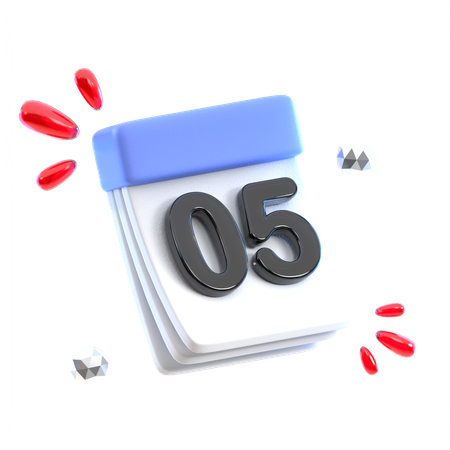 Calendar Date 05  3D Icon