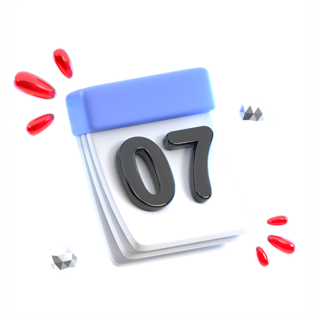 Calendar Date 07  3D Icon