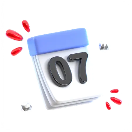 Calendar Date 07  3D Icon