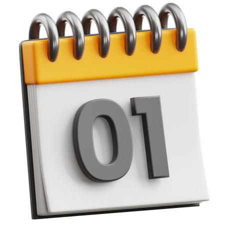 Calendar Date 1  3D Icon