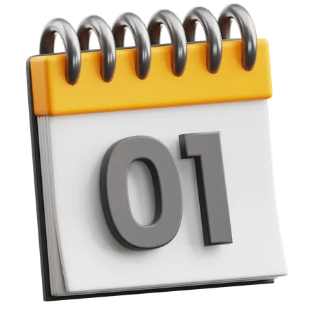 Calendar Date 1  3D Icon