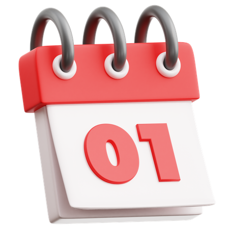 Calendar Date 1  3D Icon