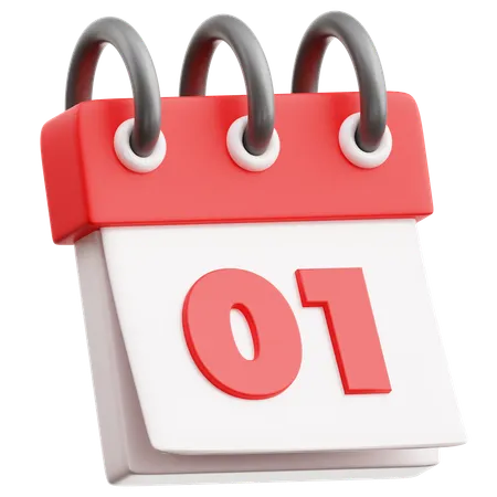 Calendar Date 1  3D Icon