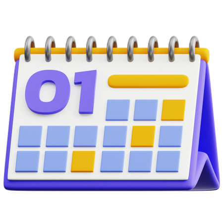 Calendar Date 1  3D Icon