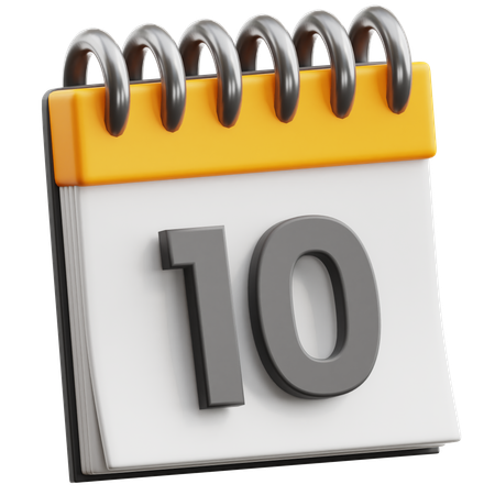 Calendar Date 10  3D Icon