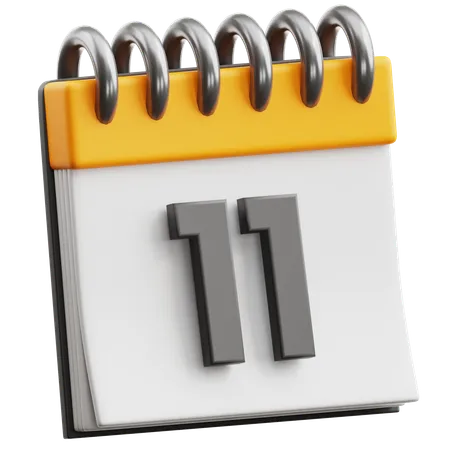 Calendar Date 11  3D Icon