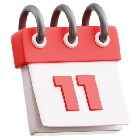 Calendar Date 11  3D Icon