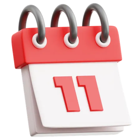 Calendar Date 11  3D Icon