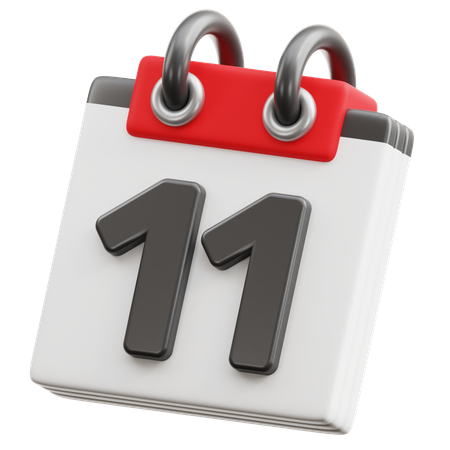 Calendar Date 11  3D Icon