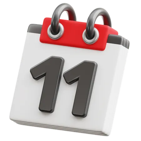 Calendar Date 11  3D Icon