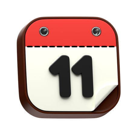 Calendar Date 11  3D Icon