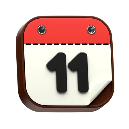 Calendar Date 11  3D Icon