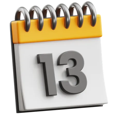 Calendar Date 13  3D Icon