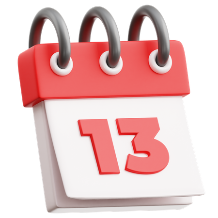 Calendar Date 13  3D Icon