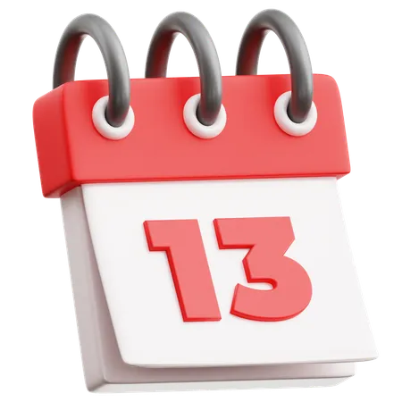 Calendar Date 13  3D Icon