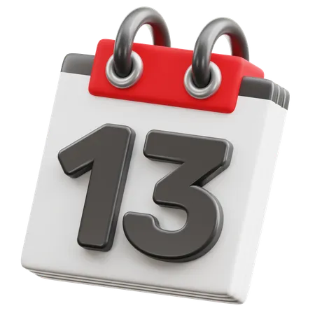 Calendar Date 13  3D Icon