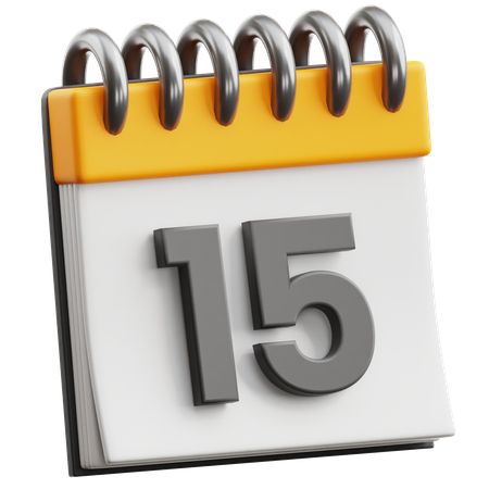 Calendar Date 15  3D Icon