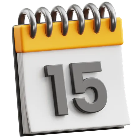 Calendar Date 15  3D Icon