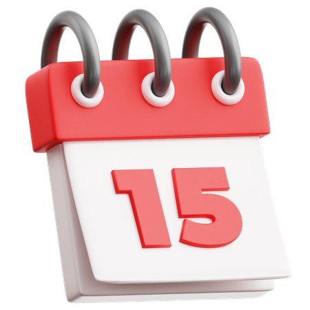 Calendar Date 15  3D Icon