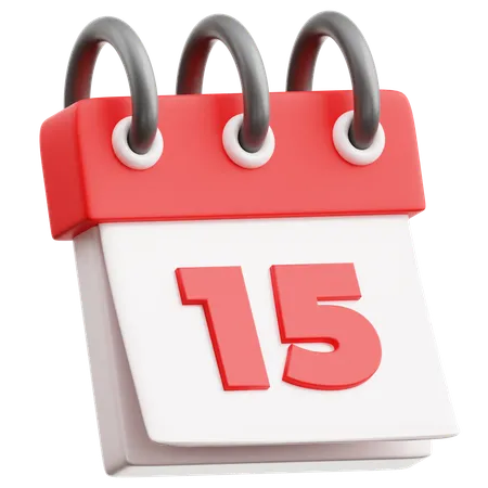 Calendar Date 15  3D Icon