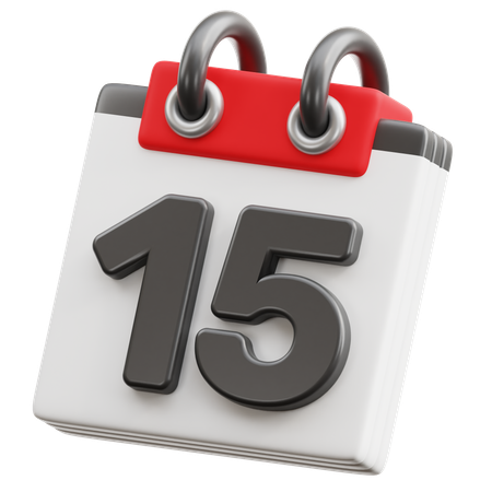 Calendar Date 15  3D Icon