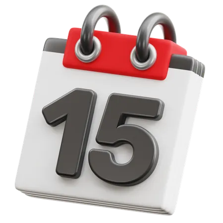 Calendar Date 15  3D Icon