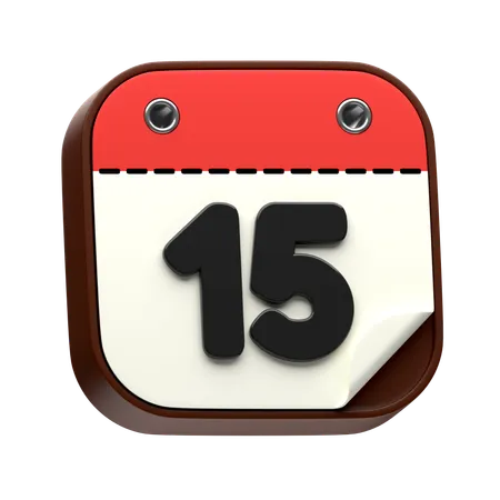 Calendar Date 15  3D Icon