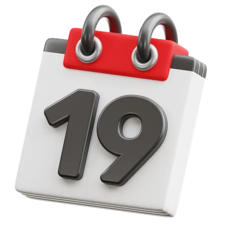 Calendar Date 19  3D Icon