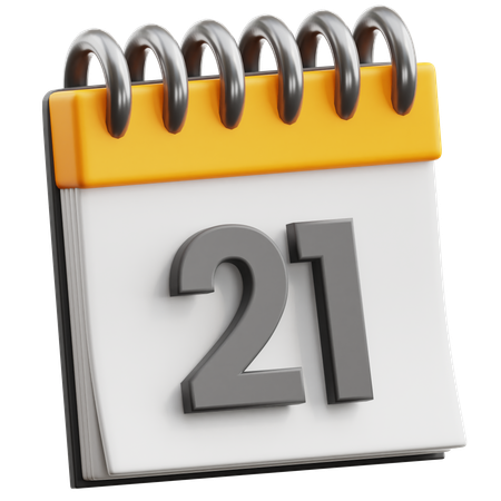 Calendar Date 21  3D Icon