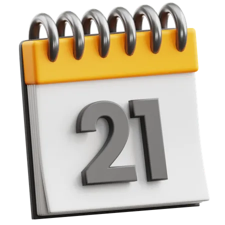 Calendar Date 21  3D Icon