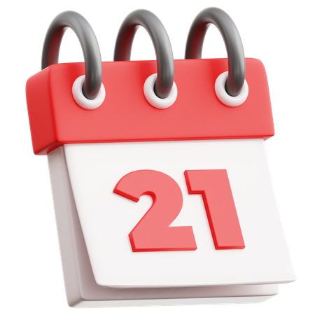 Calendar Date 21  3D Icon