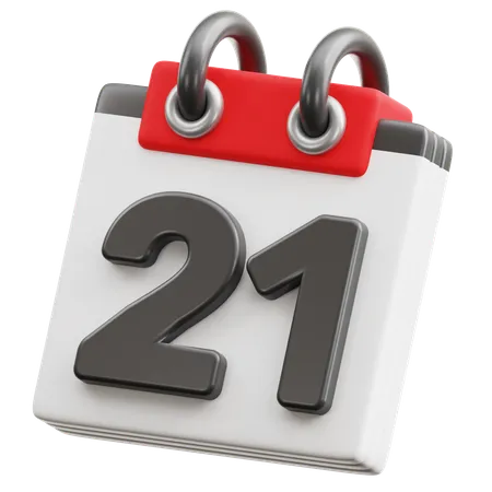 Calendar Date 21  3D Icon