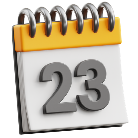 Calendar Date 23  3D Icon