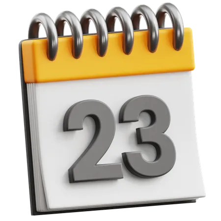 Calendar Date 23  3D Icon