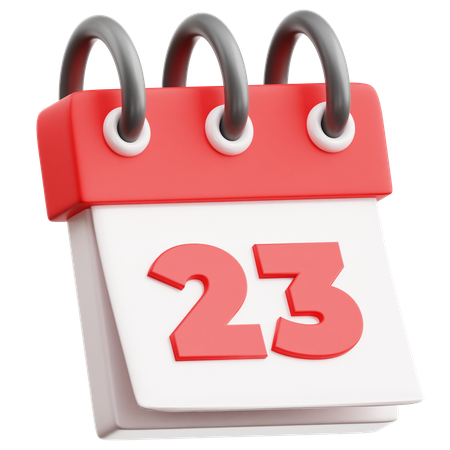 Calendar Date 23  3D Icon