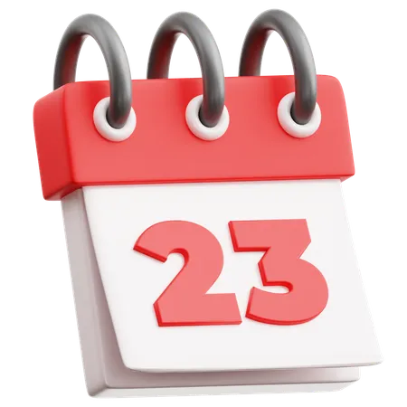 Calendar Date 23  3D Icon