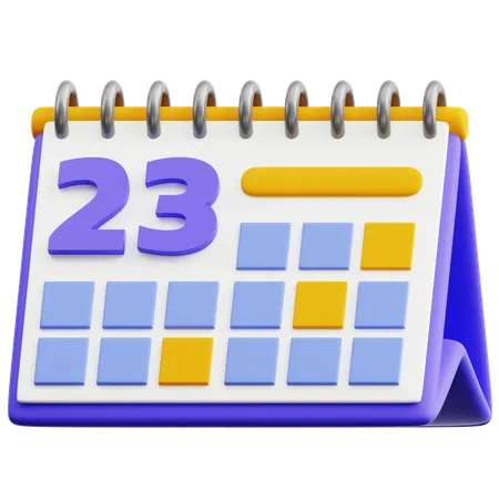 Calendar Date 23  3D Icon