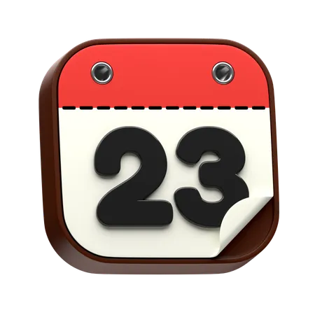 Calendar Date 23  3D Icon