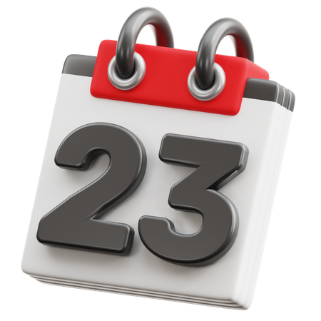 Calendar Date 23  3D Icon