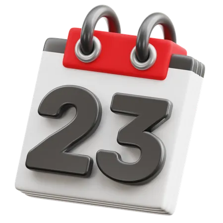 Calendar Date 23  3D Icon