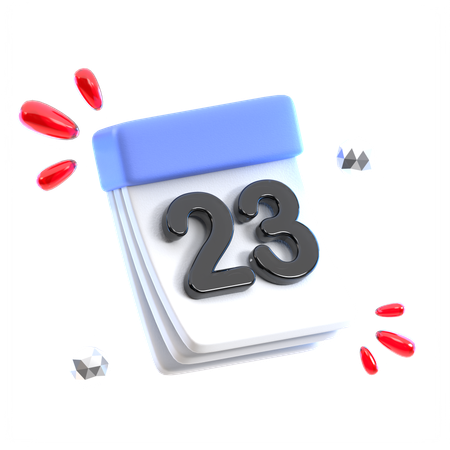 Calendar Date 23  3D Icon