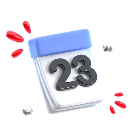 Calendar Date 23  3D Icon