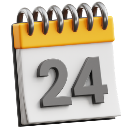 Calendar Date 24  3D Icon