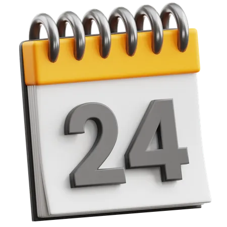 Calendar Date 24  3D Icon