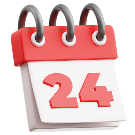 Calendar Date 24  3D Icon