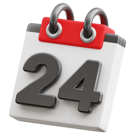 Calendar Date 24  3D Icon